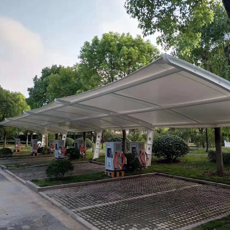 Cadru de oțel prefabricat 10 spațiu de parcare auto cort de umbră de vânzare