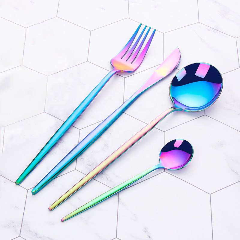 Vânzare la cald tacâmuri de acoperire pvd colorate set multicolor titan oțel inoxidabil
