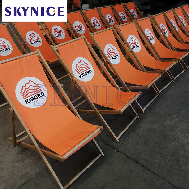 Indoor Outdoor Foldable Wooden Beach Longue Deck Chair