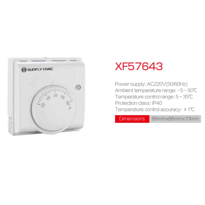 Sunfly XF57643 Termostat central Panou de control HVAC Regulator de refrigerare Întrerupător termostat Control digital de temperatură