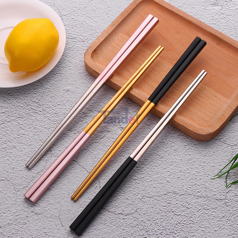 Koreean Custom Color Metal SUS 304 Stainless Steel Metal Titanium Chopsticks With Custom Logo