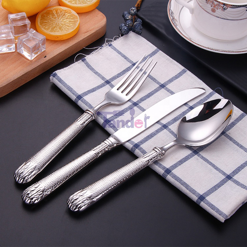 Besteck set tacâmuri de aur cuverturi 18/10 cuțit și furculiță tacâmuri cu pvd auriu