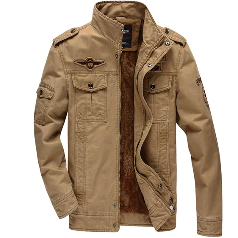 Lucrări Jacheta de lână HOT Vânzare Plain Bomber Pilot straturi plus dimensiunea groasă cald cald