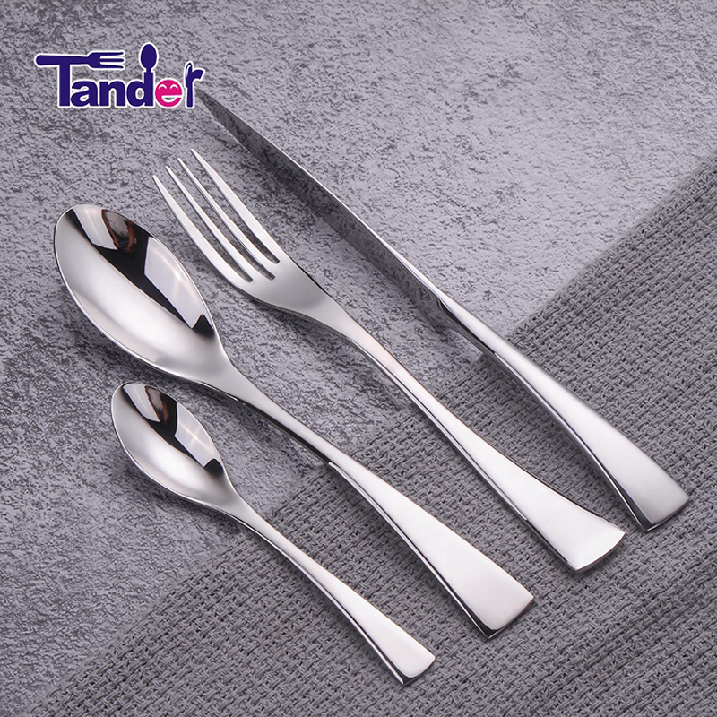 european ă stil 4 pcs lac oglindă nunta din oțel inoxidabil tacâmuri moderne