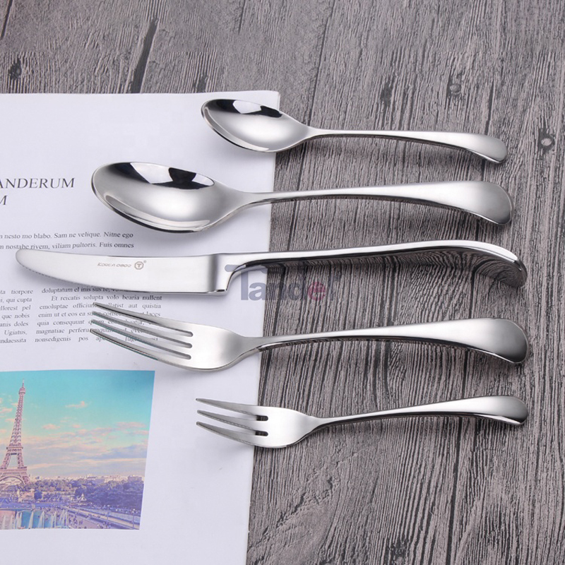 Curved Design Stainless Steel Kitchen Restaurant Party Tableta Cutlery 24PCS Set