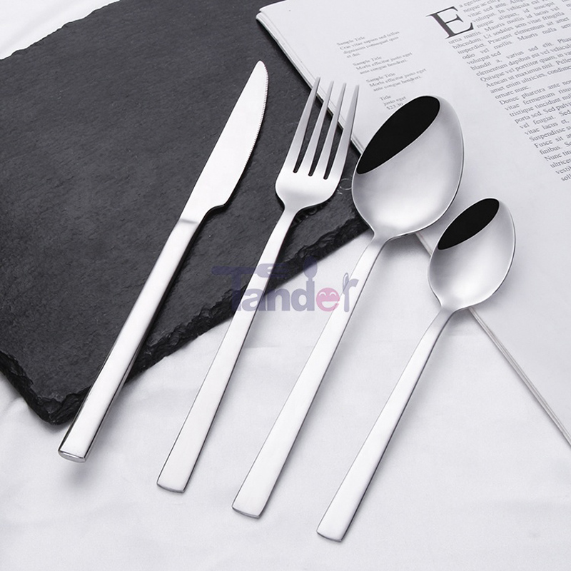 Set de articole din argint pentru tacâmuri din oțel pentru restaurant Articole plate reutilizabile inox