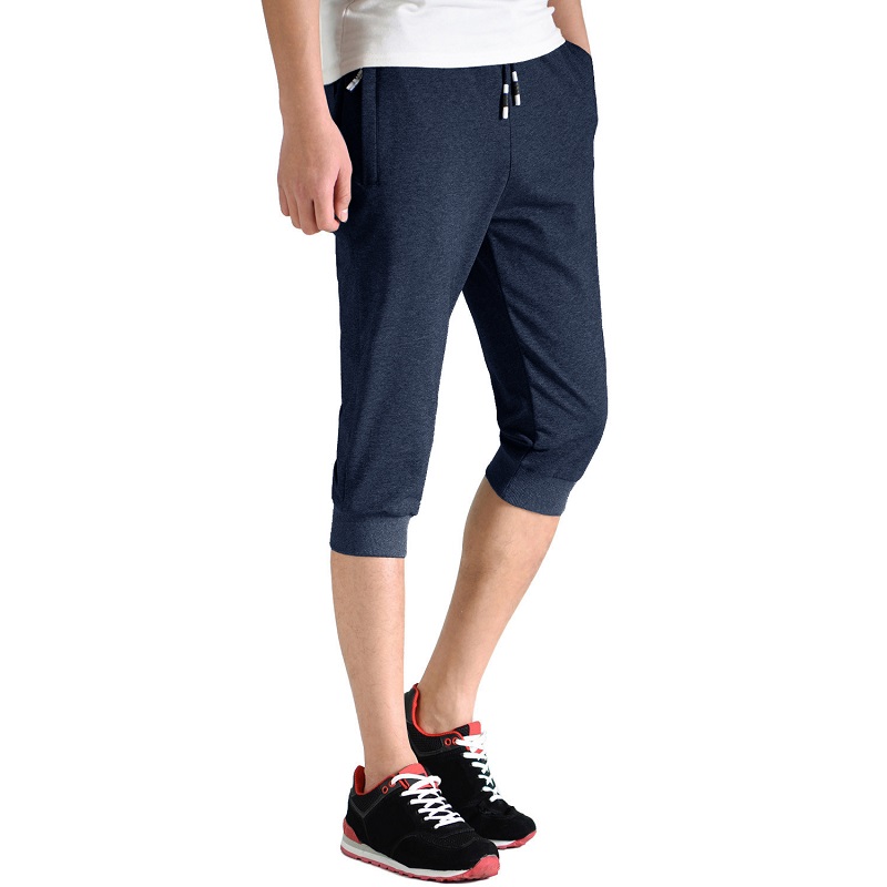 Pantaloni de gimnastică de antrenament respiratorii de trening pentru bărbați cu buzunare cu fermoar