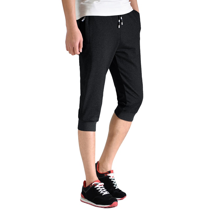 Pantaloni de gimnastică de antrenament respiratorii de trening pentru bărbați cu buzunare cu fermoar