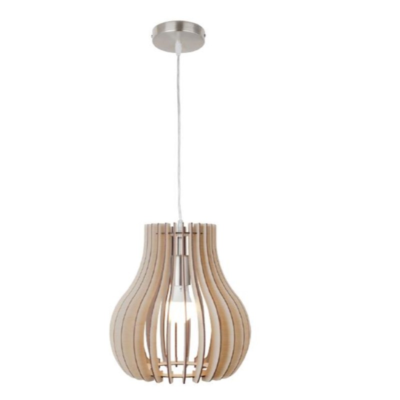 Lampă pandantivă din lemn natural