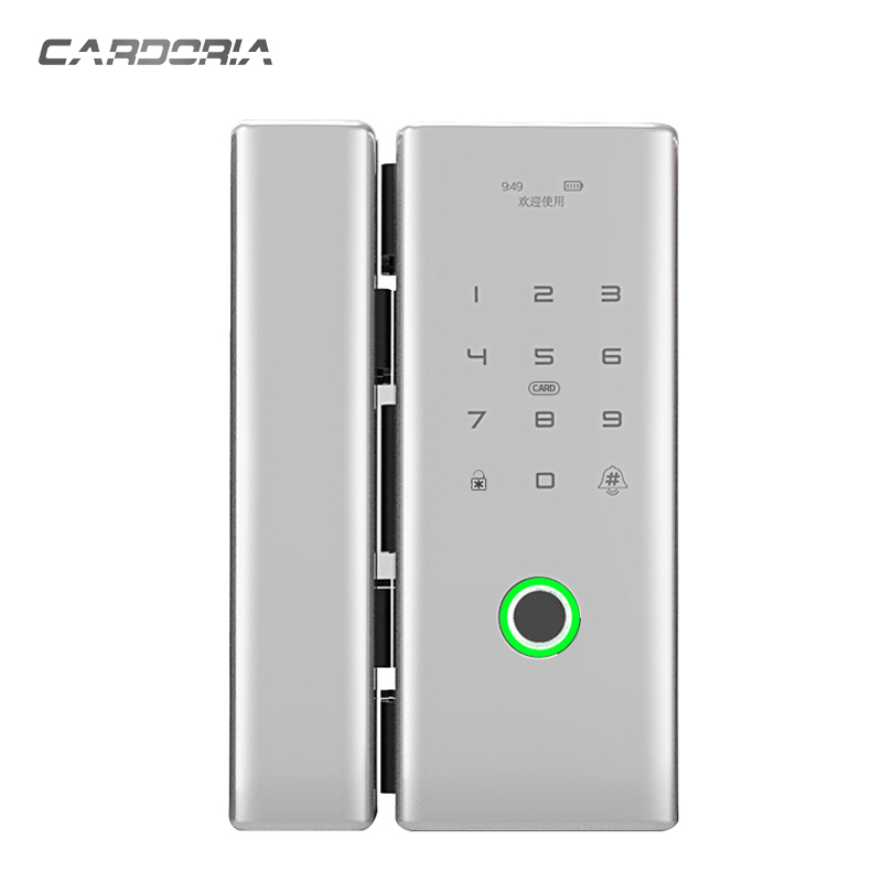 Suport gratuit, bluetooth și amprentă digitală și cod și card de patru moduri deblocare, blocare ușă inteligentă ușă din sticlă