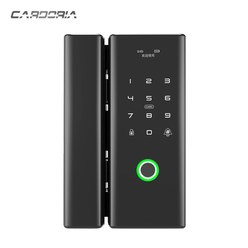 Suport gratuit, bluetooth și amprentă digitală și cod și card de patru moduri deblocare, blocare ușă inteligentă ușă din sticlă