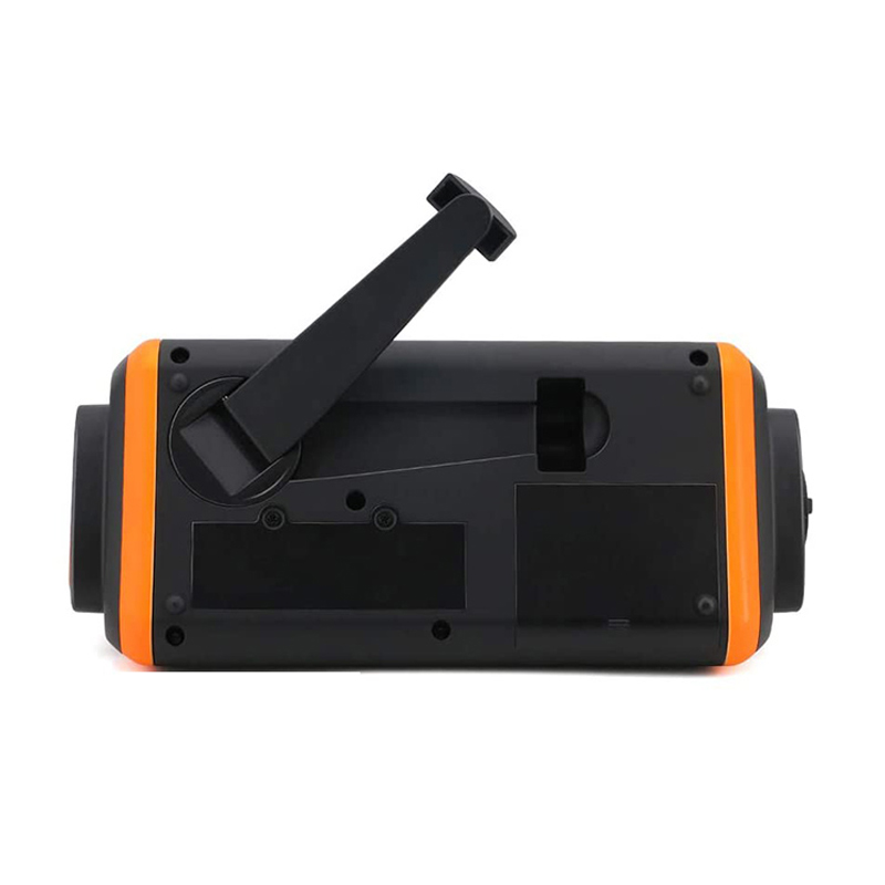 Radio digitală digitală de urgență LCD, manivelă solară cu radio AM / FM NOAA cu lanternă LED, player muzical AUX-in, bancă de putere de 4000mAh pentru încărcător de telefon mobil și alarmă SOS