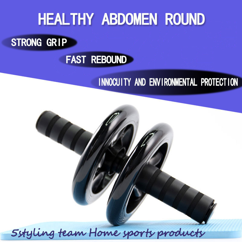 Roată abdominală nouă, roată abdominală sănătoasă, roată dublă, mută, rulou mic, echipament de fitness interior, exercițiu de linie pentru manichiură, slăbire