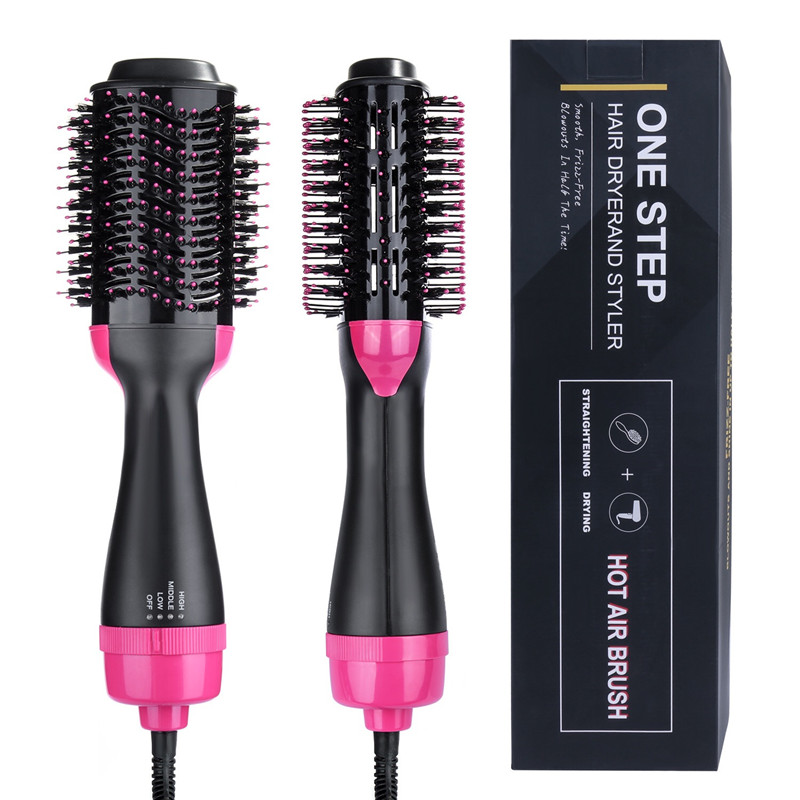 Perie cu aer cald Uscător de păr și volumizant 4-IN-1 Salon Negativ lon Styling Perii uscător de păr Perie ceramică electrică