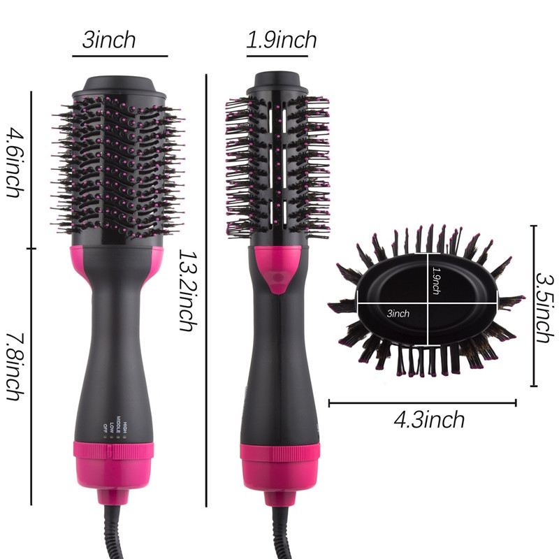 Perie cu aer cald Uscător de păr și volumizant 4-IN-1 Salon Negativ lon Styling Perii uscător de păr Perie ceramică electrică