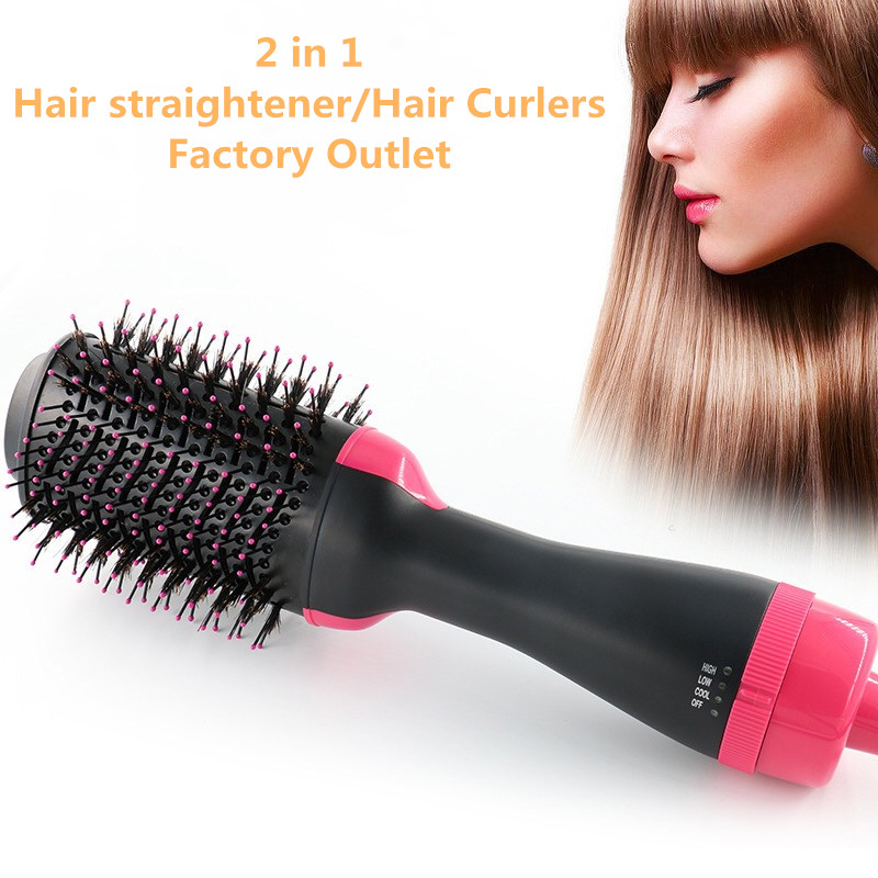 Perie cu aer cald Uscător de păr și volumizant 4-IN-1 Salon Negativ lon Styling Perii uscător de păr Perie ceramică electrică