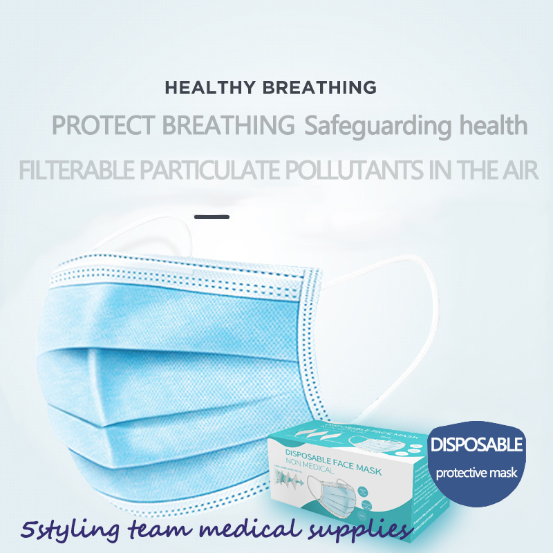 Producător de măști civile, mască la fața locului, masă de trei straturi, nețesută topită, pânză topită, mască de unică folosință împotriva prafului