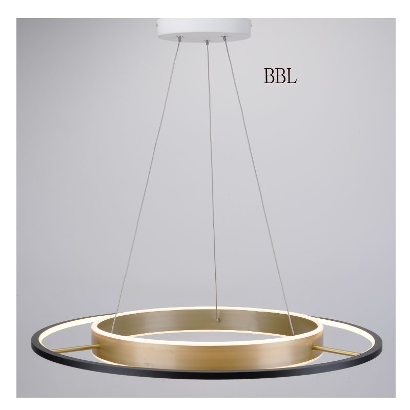 Lampă pandantivă LED cu inel de metal de două niveluri