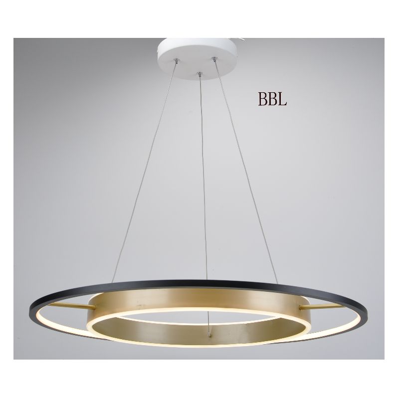 Lampă pandantivă LED cu inel de metal de două niveluri