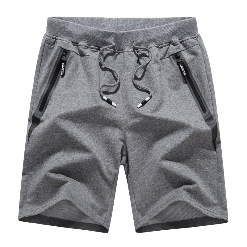 Men's Cotton Joggers Casual Working Out Shorts Running Shorts With Zipper Pockets Loose Leg Bottom Activevewear