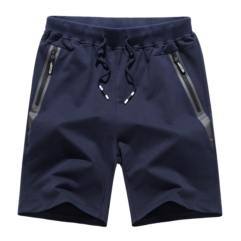 Men's Cotton Joggers Casual Working Out Shorts Running Shorts With Zipper Pockets Loose Leg Bottom Activevewear