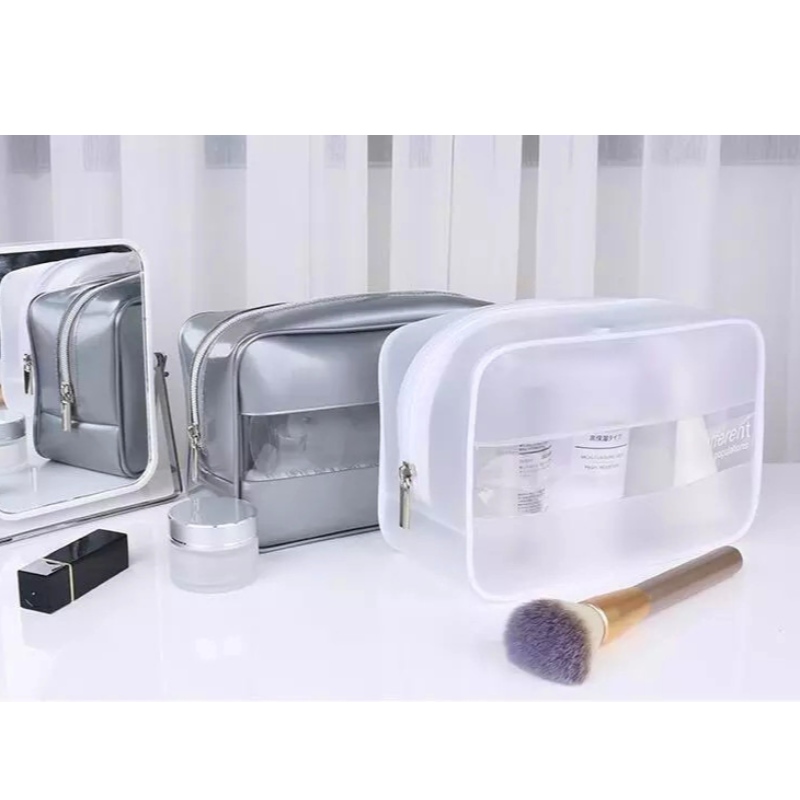 Machiaj portabil transparent de cusături portabile cu ridicata Geantă cosmetică din PVC, Geantă pentru machiaj Cosmetică, Cosuri cosmetice personalizate machiaj