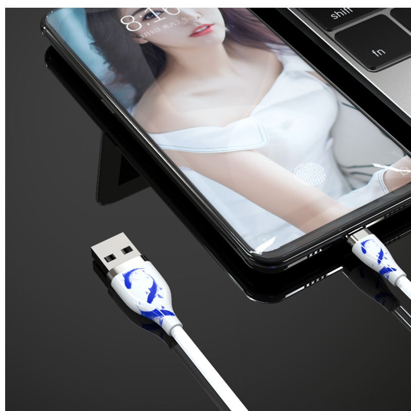 Cablu ceramic cu 3 culori LED linie siliconică pentru iPhone