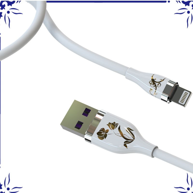 Cablu ceramic cu 3 culori LED linie siliconică pentru iPhone