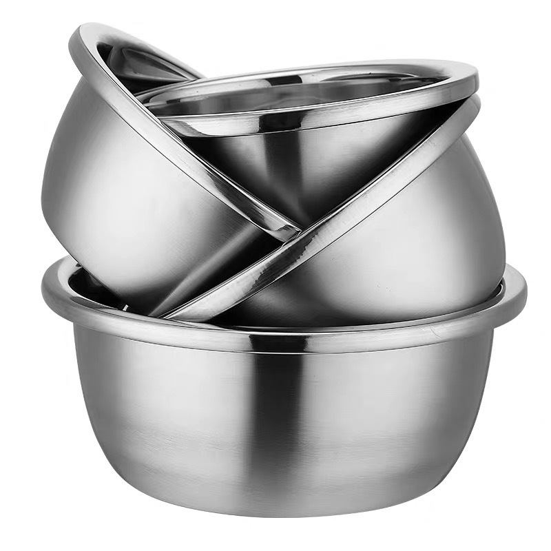 Kitchen Tool Stainless Steel 201/304 Basin Thin Edge Basin Salad Mixting Bowl Solid and Durable