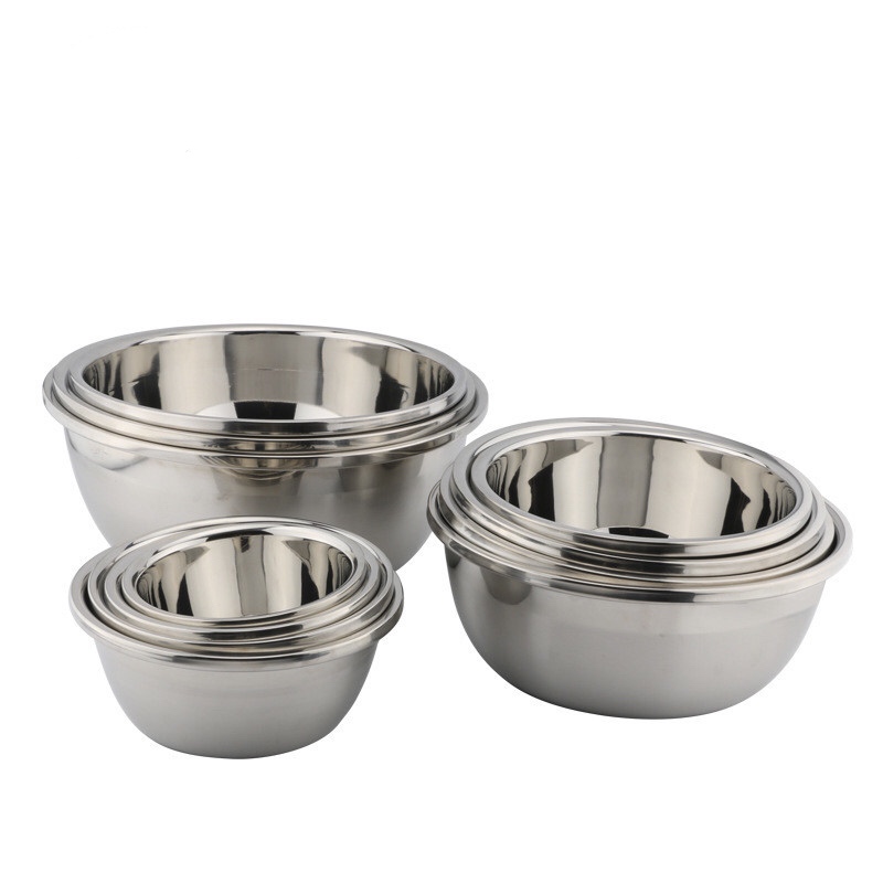 Kitchen Tool Stainless Steel 201/304 Basin Thin Edge Basin Salad Mixting Bowl Solid and Durable