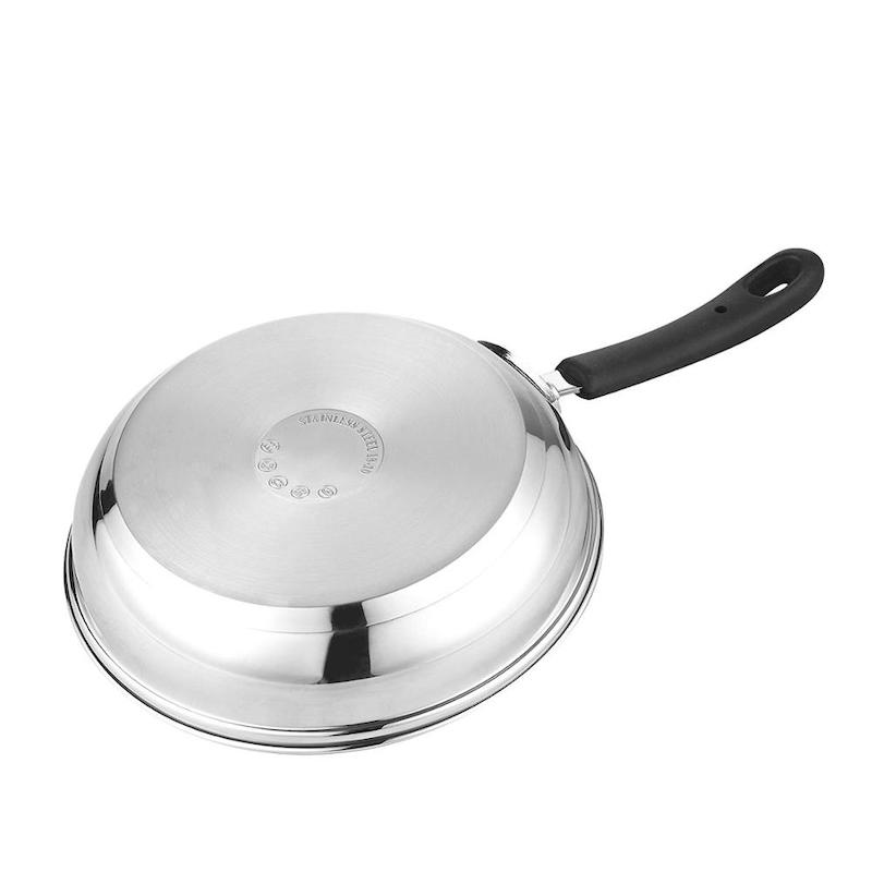 wok din oțel inoxidabil cu capac