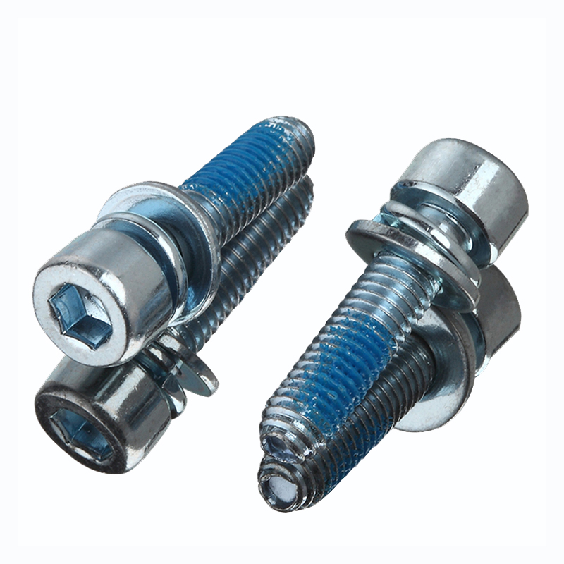 Furnizor chinez DIN912 Hex-Socket Cup Cup Albastru de zinc Hex-Socket Head Screws cu Nylok