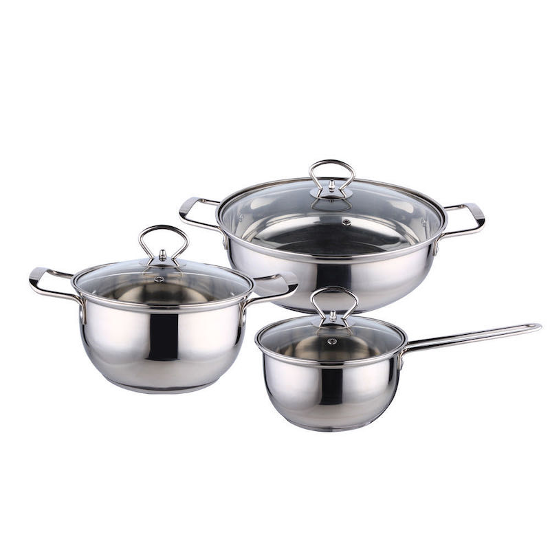 set de caserole din oțel inoxidabil