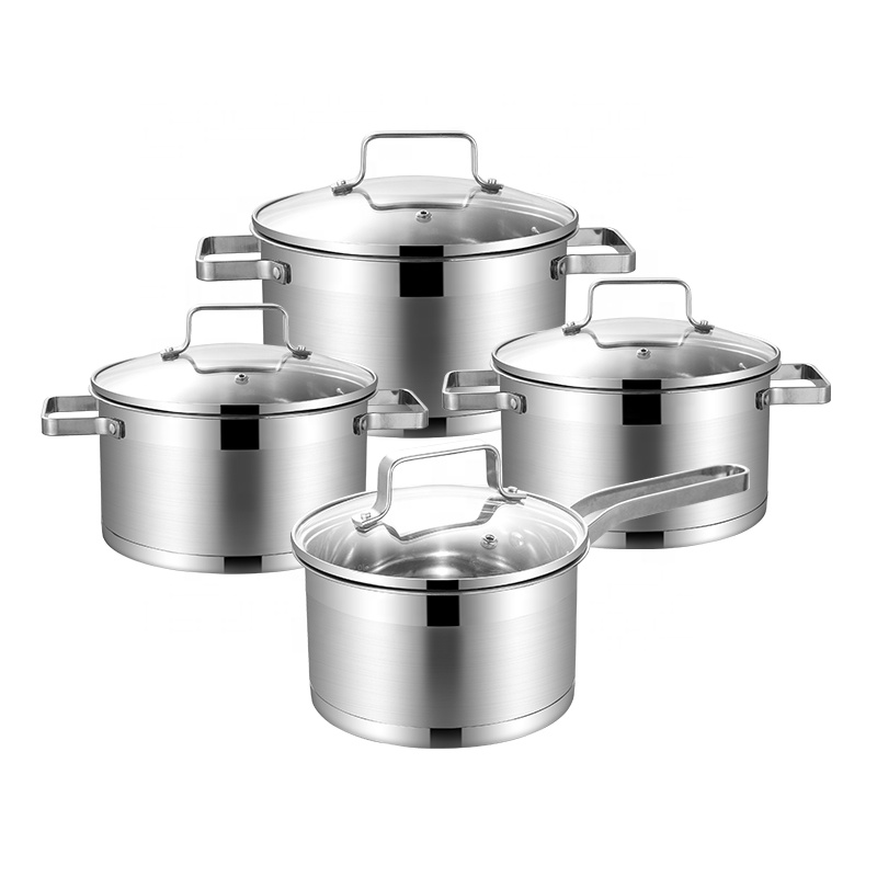 caserola din oțel inoxidabil, 3pcs, 5 pcs set