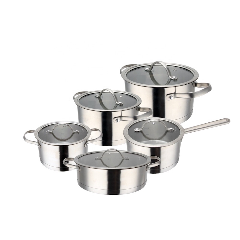 caserola din oțel inoxidabil, 3pcs, 5 pcs set