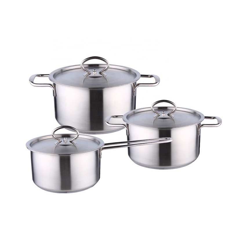 caserola din oțel inoxidabil, setul 3pcs, setul 4pcs, setul 5 pcs