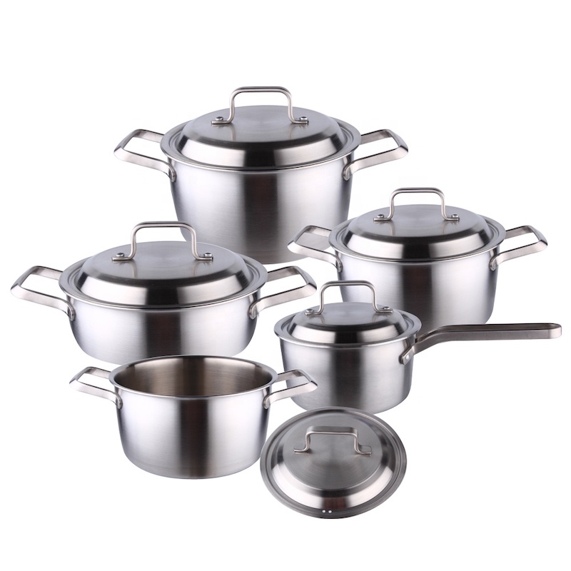 caserola din oțel inoxidabil, setul 3pcs, setul 4pcs, setul 5 pcs
