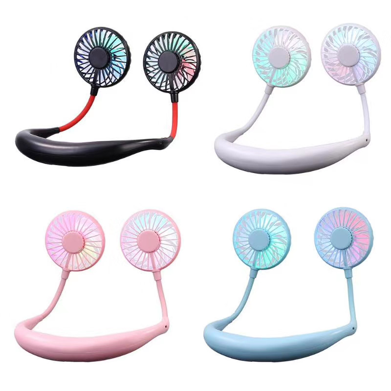 Ventilator sport cu gât bandă portabil Ventilator cu LED-uri reîncărcabile cu LED-uri a treia generație