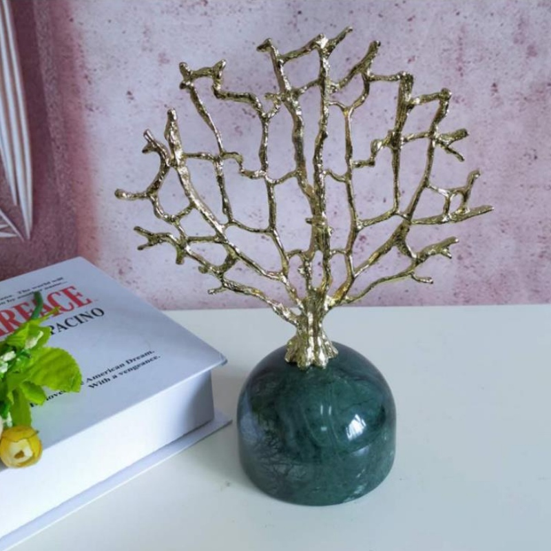 Ușor lux, marmură metalică creativă, ornament de corali, ornament moale chinezesc, mobilier de casă, sufragerie, mobilier de masă