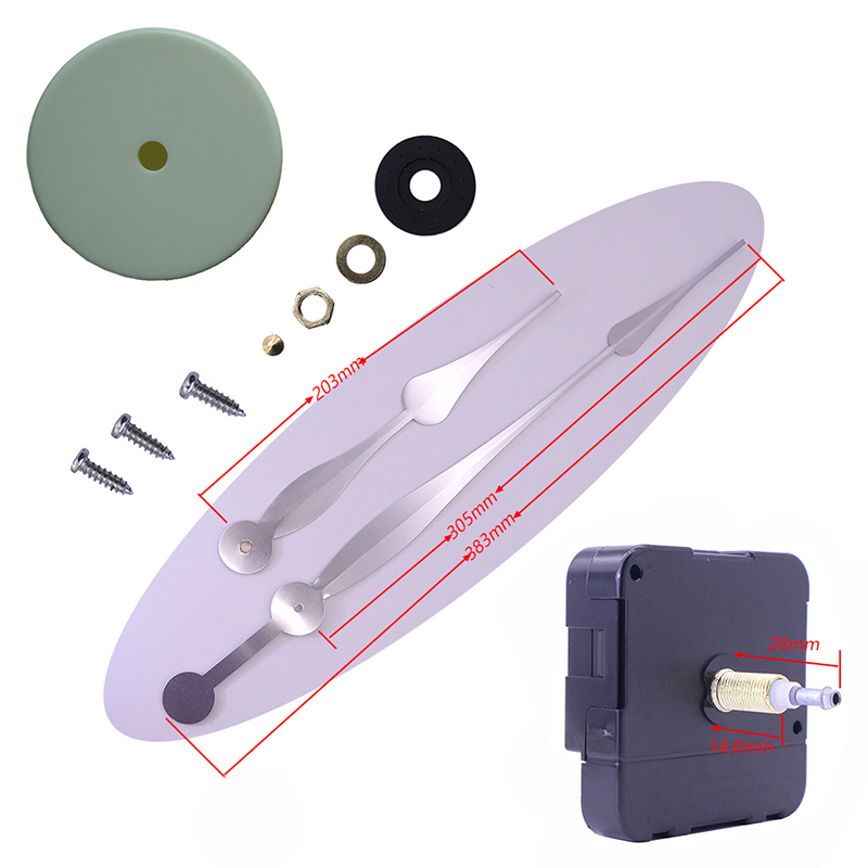 HR1688-23mm mișcare ceas și HR01086 ceas de perete mâini albe cutie de mișcare