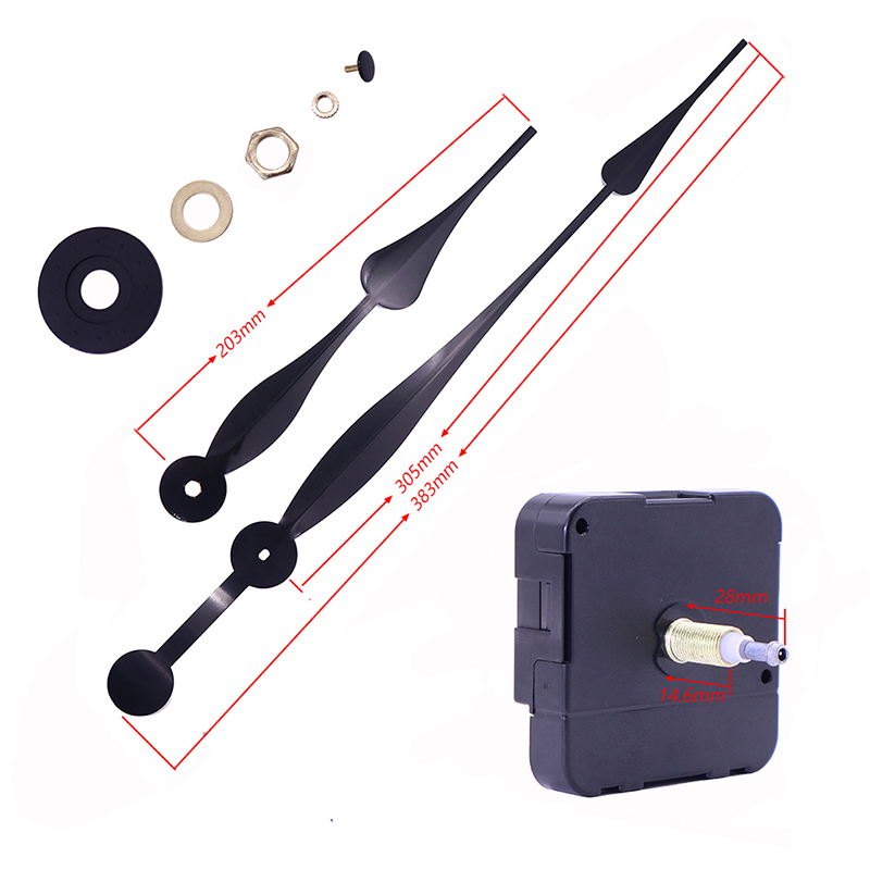 HR1688 Mișcarea ceasului cu cuarț negru de 23 mm și mâinile mari ale ceasului