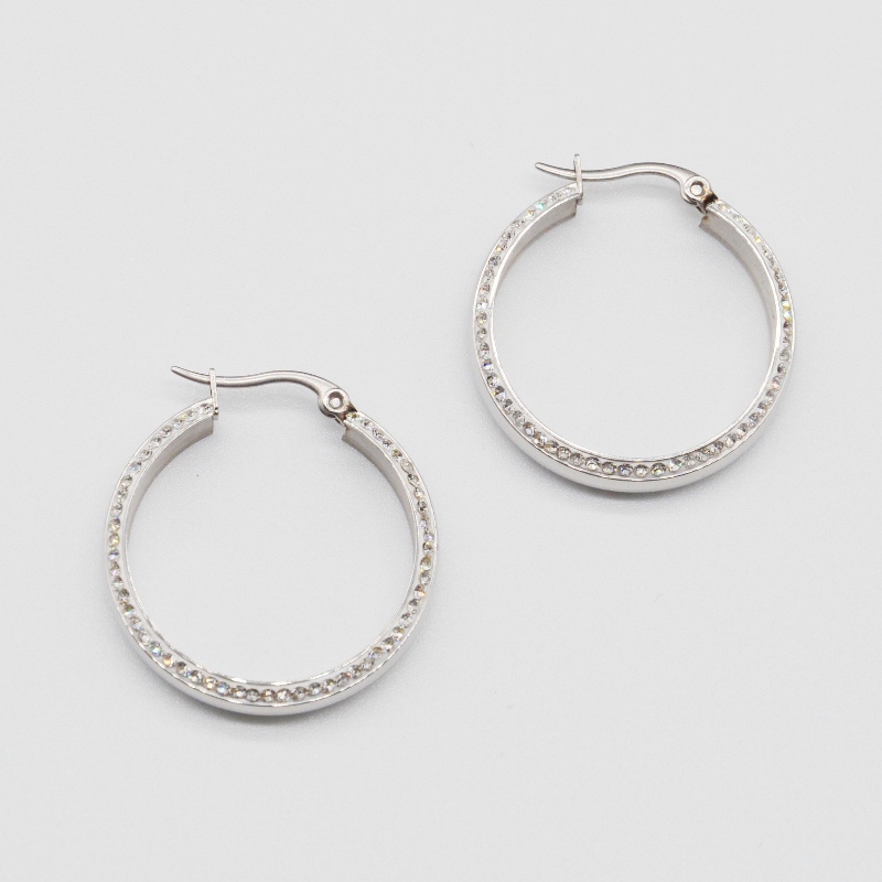 Roșu din oțel inoxidabil din piatră lipicioasă Earring rfber0020