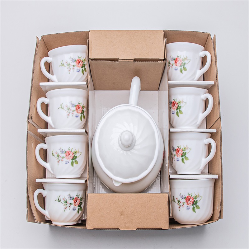 Opal sticla sticla setul de cina --Round Coffee Set