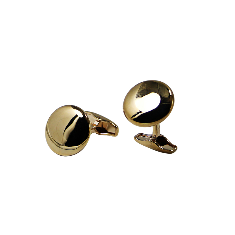 Articole de fabricare înaltă polizată din cupru monogramate Round Cuff Links