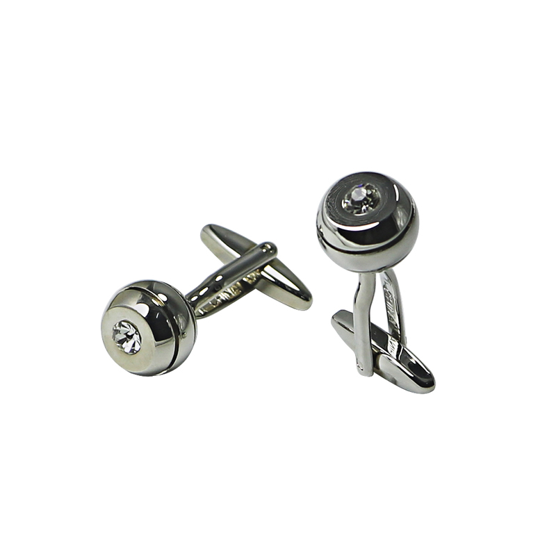 Mens Silvertone Ball cu manșete pentru costume de Rhinestone Links