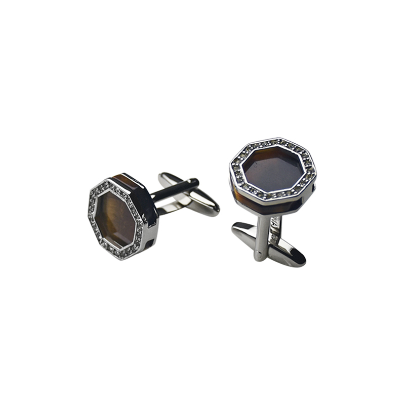 Ochi Tiger's Eye  Crystal Personalizate Shirts Cuff Links