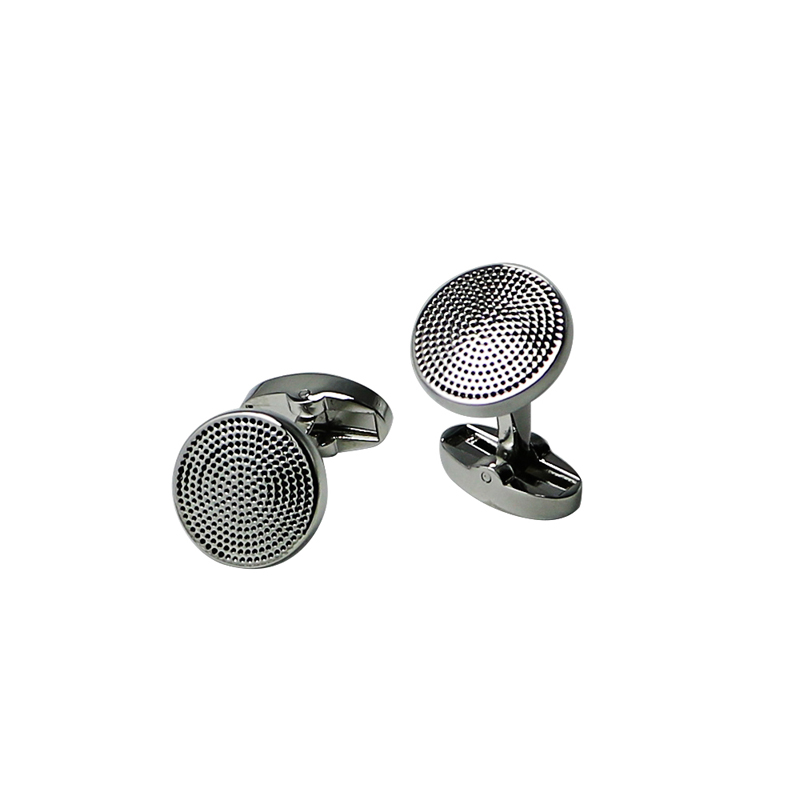 Round Dots Silvertone Personalizate Cuff Links