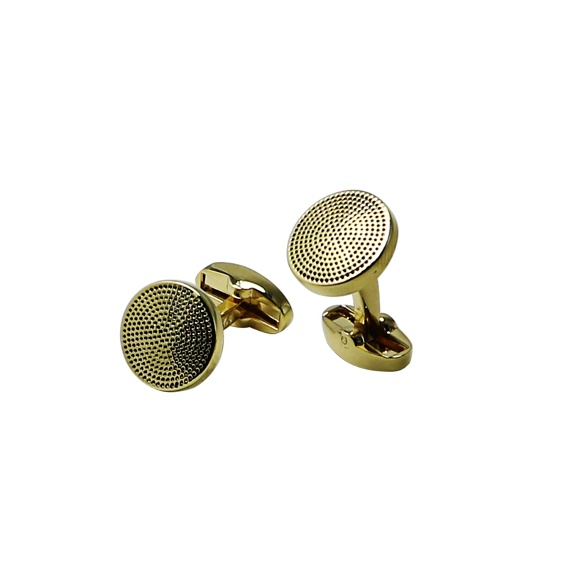 Round Dots 18k Gold Plated Personalizate Cuff Links