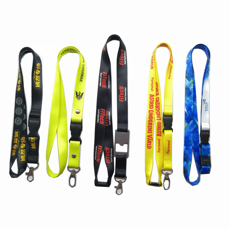 Fabrica de vânzare direct ă Laniard angro dezmembrare Lanyard Transfer de căldură imprimare Lanyard cataramă de siguranță Lanyard logo personalizat