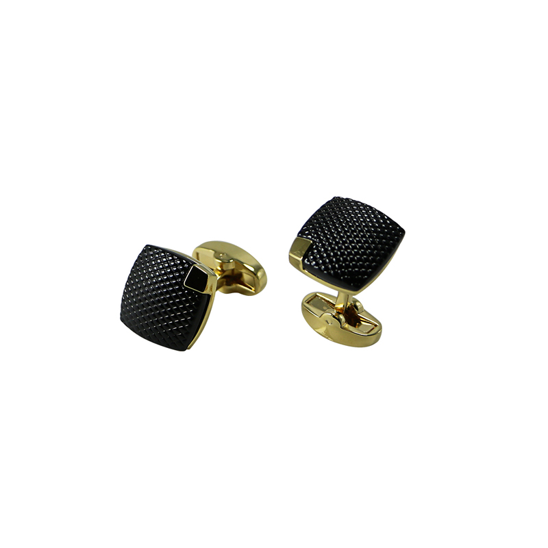 2 Tone de aur &Gunmetal Platate Square Cool Cuff Links